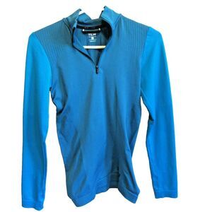 Womens X-Small  Seamless Athletic Cycling Top 1/4 Zip Long Sleeve Pullover TCA